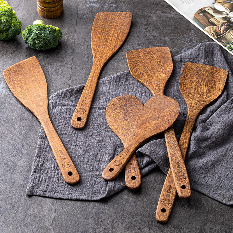 Espátula de pato amarelo pequeno asa de frango espátula de madeira colher cozinha doméstica panela antiaderente utensíli
