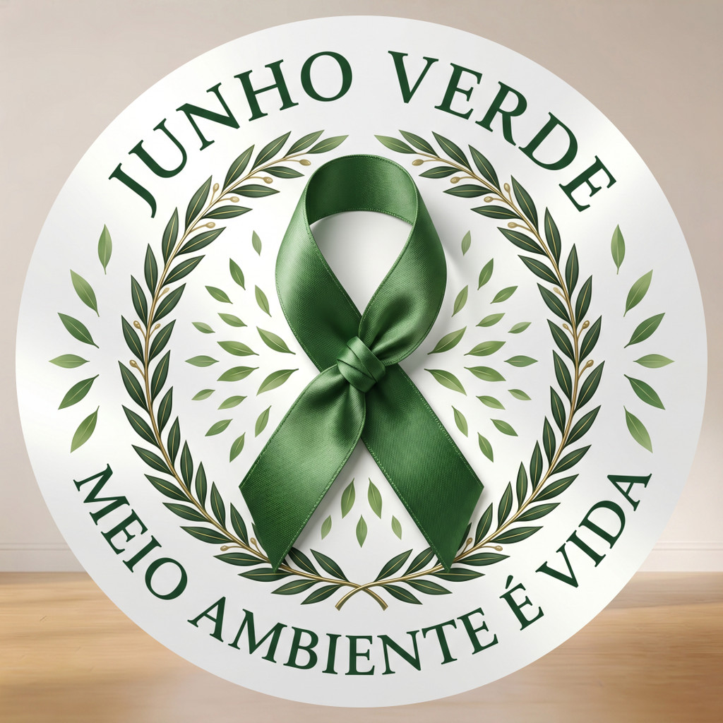 Painel Redondo Junho Verde Meio Ambiente | Palestra Ecologia | tecido premium | frete gratis | varios modelos
