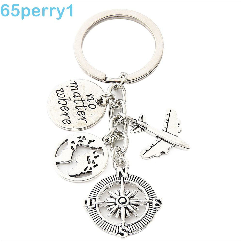 PERRY1 Não Importa Onde Pingente Amuletos De Avião Feitos À Mão , Metal , Faça Você Mesmo , Chaveiro De Viagem