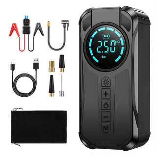 Auxiliar de Partida 10000mAh Portátil com Compressor de Ar 150 PSI Power Bank para Carro/…