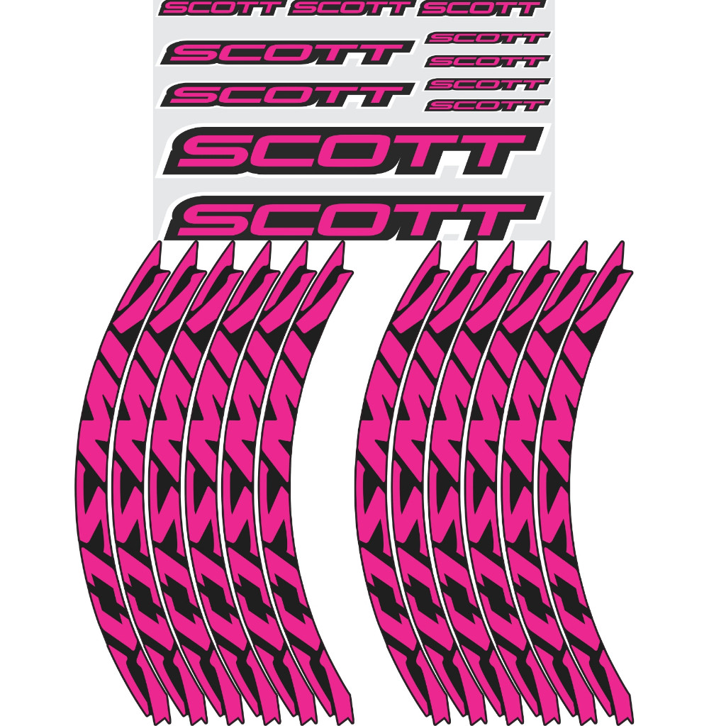 Kit com 23 Adesivos de Bicicleta Quadro e Rosa Compatível Bicicleta Scott e Cosmic Rosa