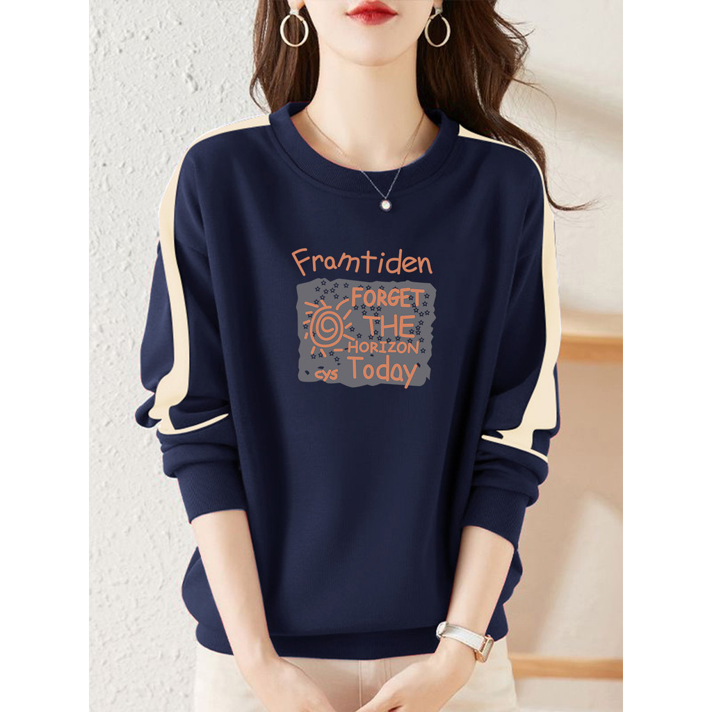 Comércio exterior exportação corte etiqueta puro algodão manga comprida moletom feminino primavera outono novo estilo so