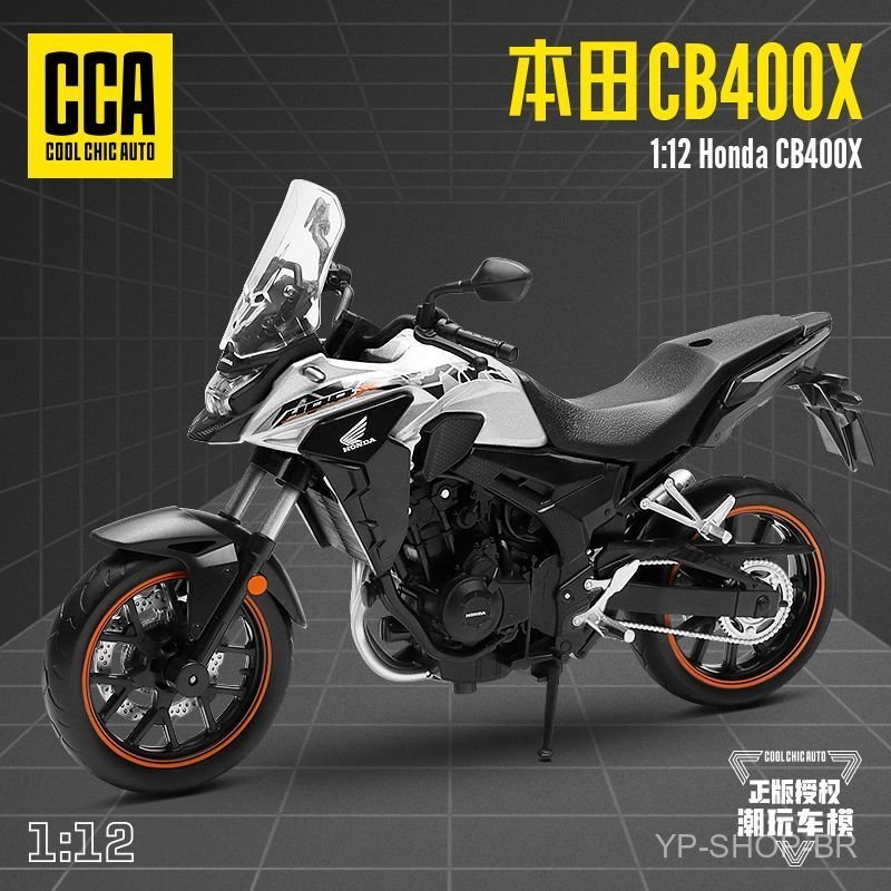 Modelo de motocicleta Honda CB400 em escala 1/12, modelo de carro simulado em liga metálica, colecionável, decoração, pr