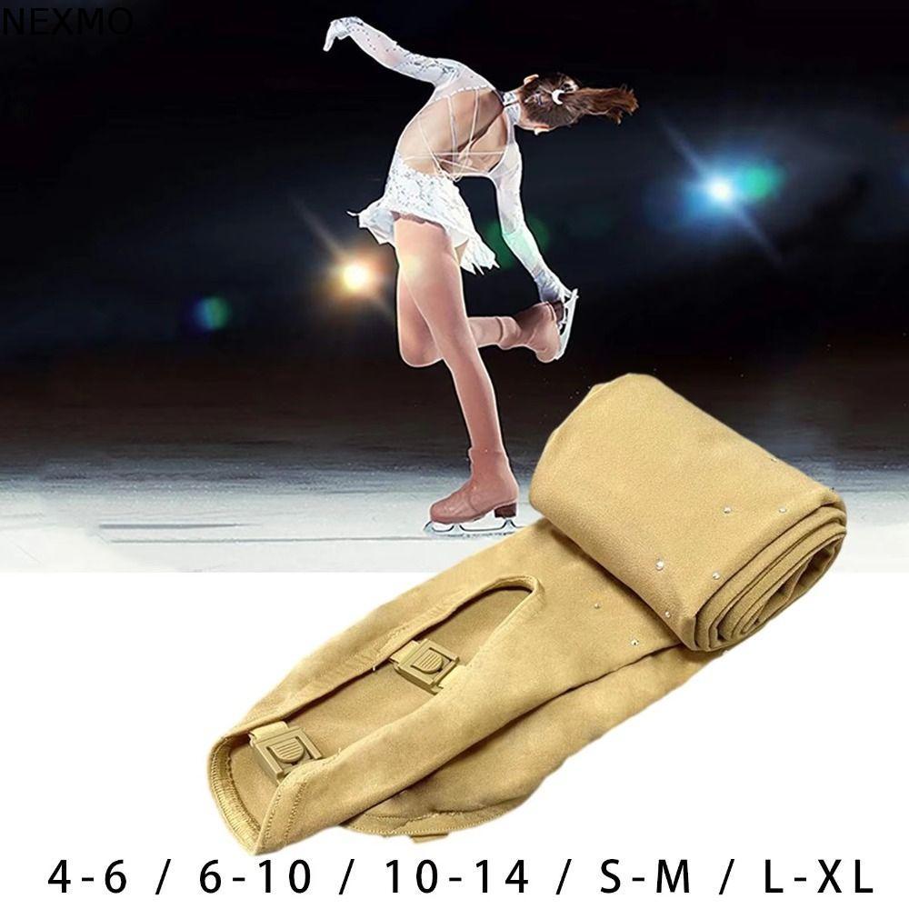 Meia-Calça De Patinação Artística NEXMO , Calças No Gelo Para Ginástica Com Strass , Meias Em Tom De Pele Collant