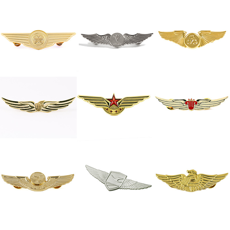 Genuíno CAAC China Airlines Airlines Empresa Piloto Crachá Aeromoça Broche Capitão Emblema Asas Distintivo Comemorativo