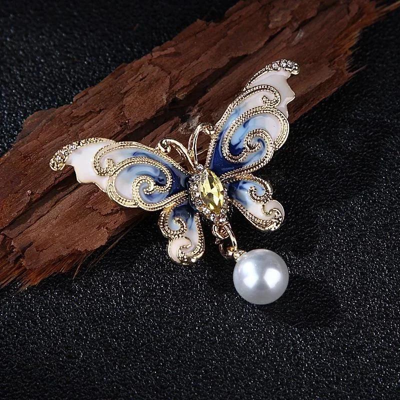 Borboleta Traça Duro Esmalte Pinos Presentes Criativos Lírio Do Vale Videira Broches Lapela Crachá Preto Jóias Presente