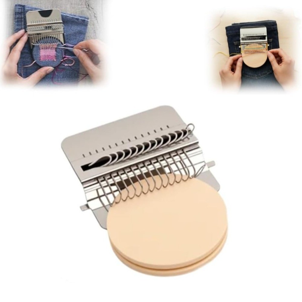 Mini Máquina De Tricô Manual Portátil , Kit De Tear De Dardo , Ferramenta De Tecelagem De Metal Para Reparo De Costura ,