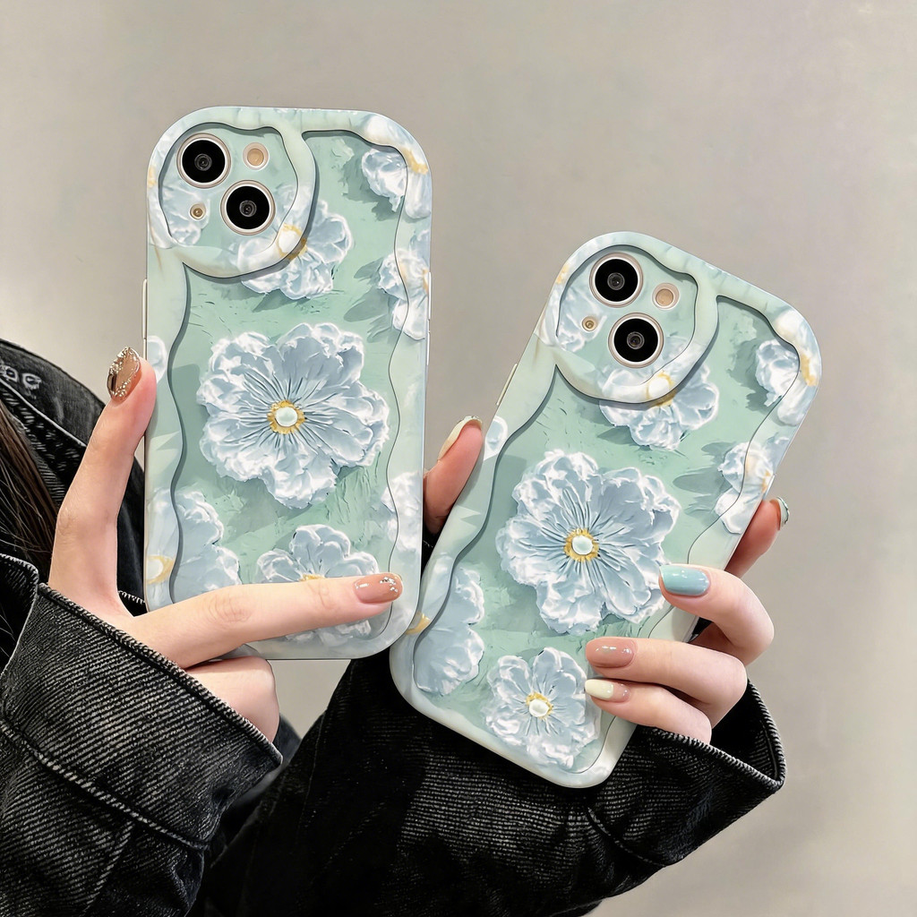 Flor em óleo Capa Capinha Para Samsung Galaxy A03 A04E A05 A06 A12 A13 A14 A15 A16 A23 Não Amarela Antiqueda