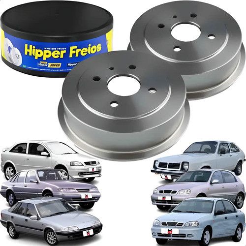Par 2 Tambor De Freio Traseiro Astra Chevette Nubira Lanos..