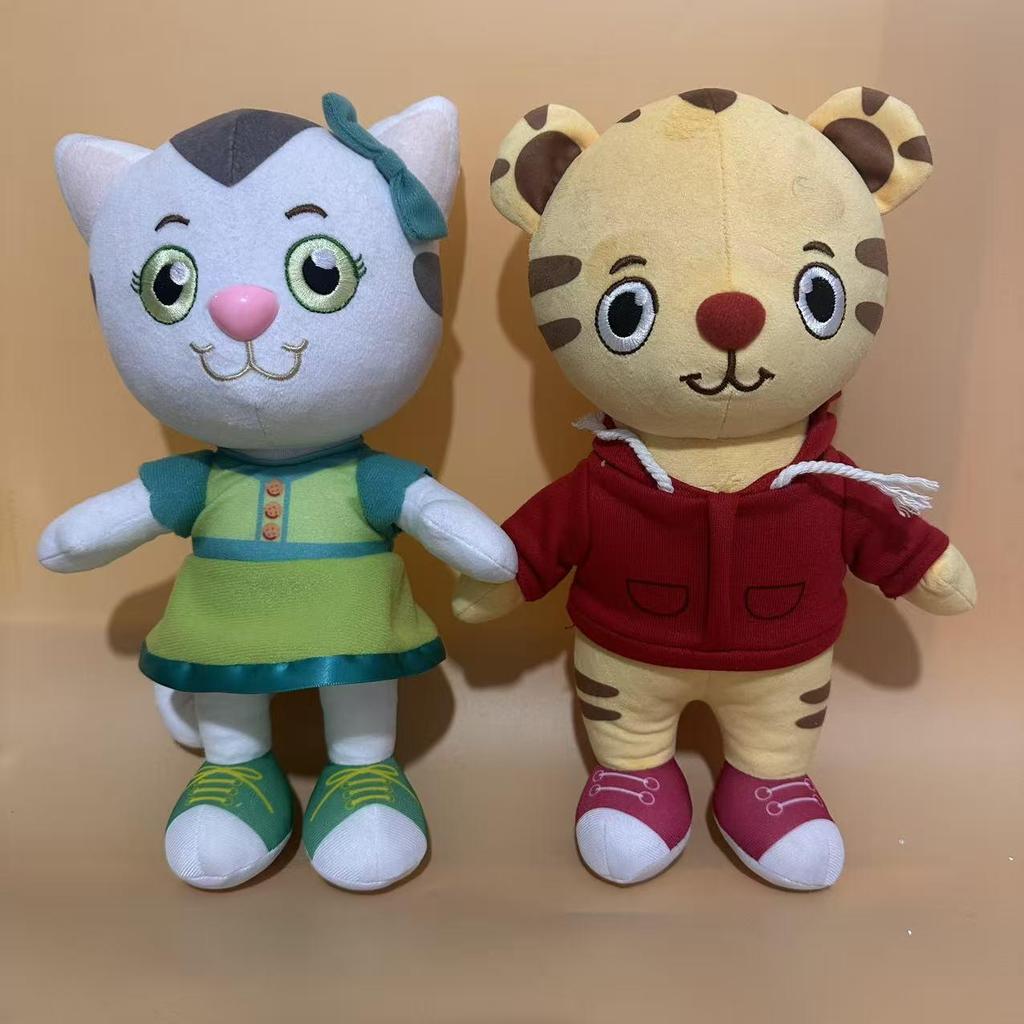 Estoque pronto Animação em inglês Pequeno tigre Daniel Vizinho Gatinho Daniel Tigre Gato Brinquedo de pelúcia Figura de