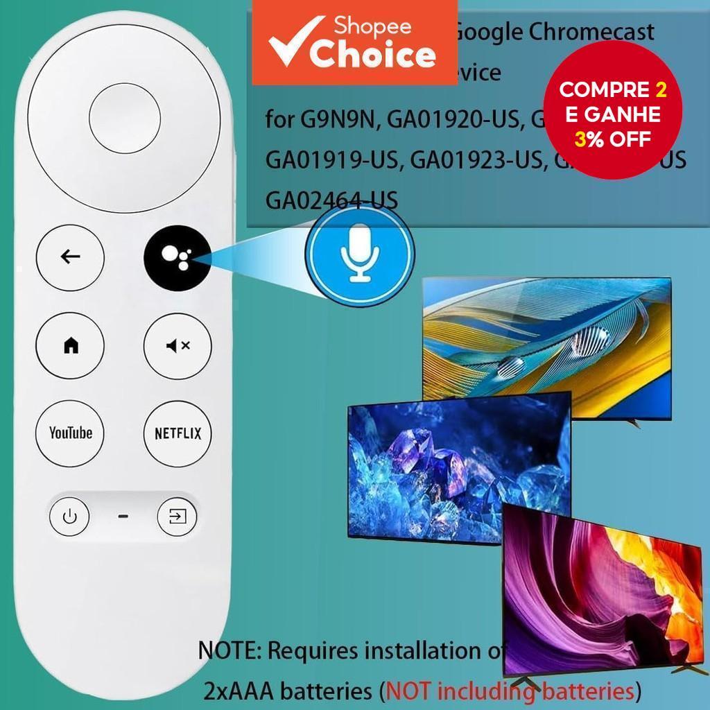 Controle Remoto Universal De Voz Para Google Chromecast 4k Snow Substituição De Tv Smrt G9N9N GA01920-US