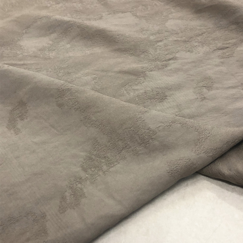 Nicho cáqui Irregular Jacquard pesado cor sólida pano de algodão moda tecido estilo fino Drape saia macia pano