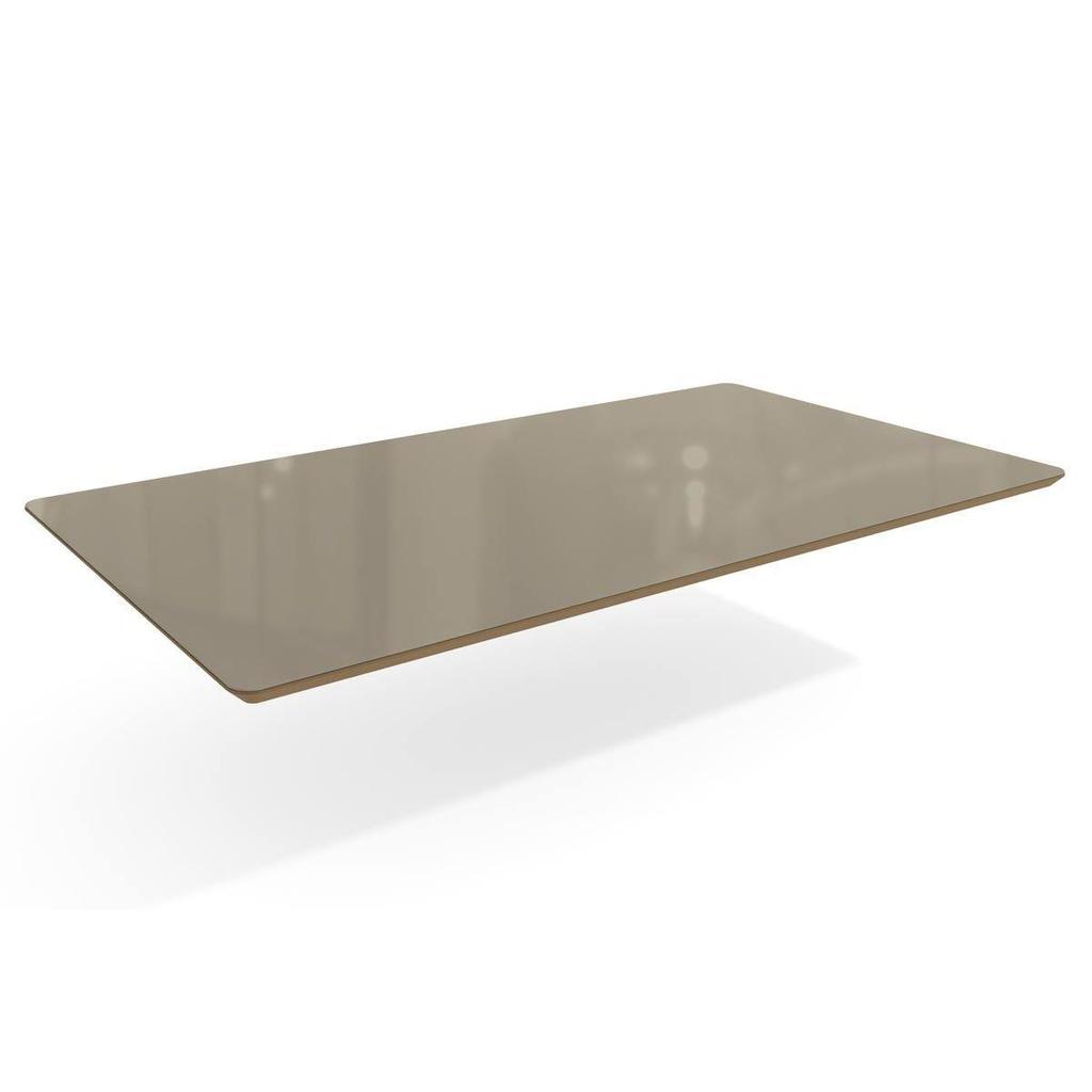 Tampo Mesa Sala de Jantar Madeirado c/ Vidro TA26 Crome/Jantar/Premium Retangular 160x90cm Freijo/Bronze - Kappesberg