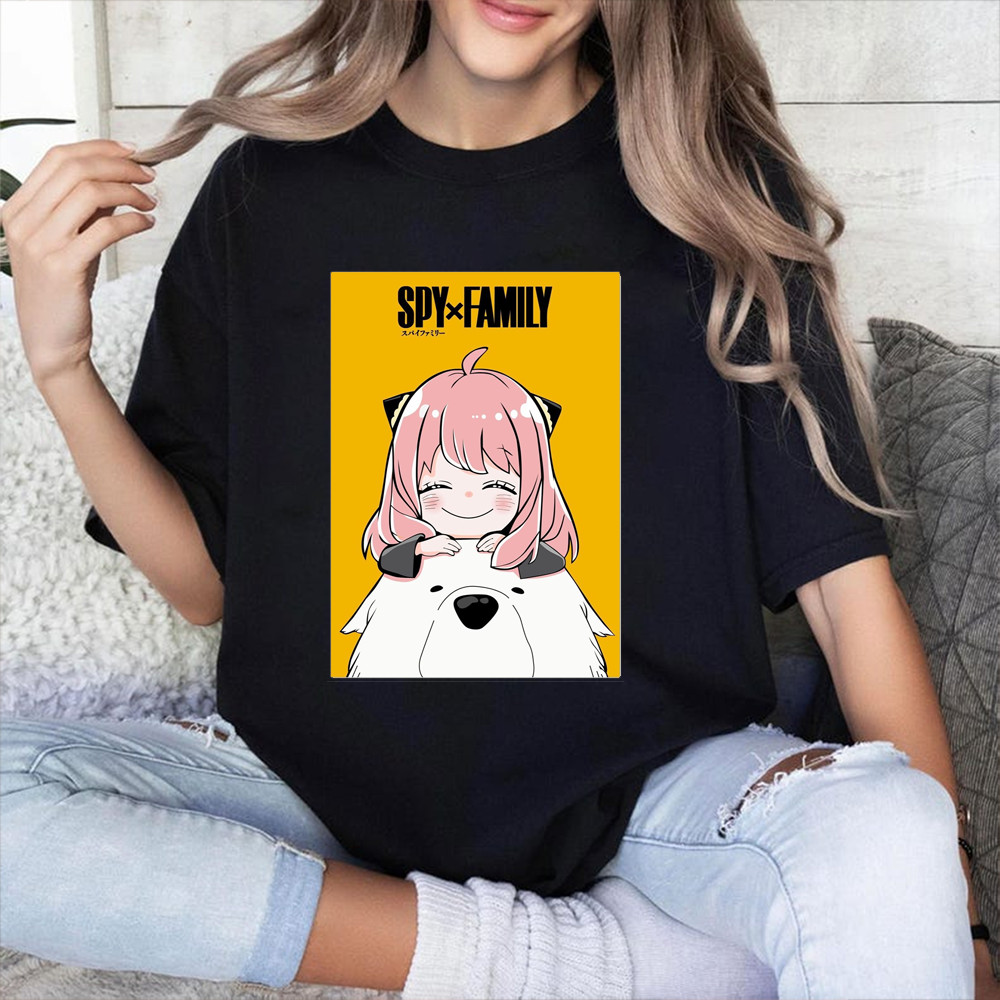 Camiseta Masculina Feminina Estampa Anya e Bond Amigos Spy x Family T-shirt Unissex Streetwear Premium Algodão