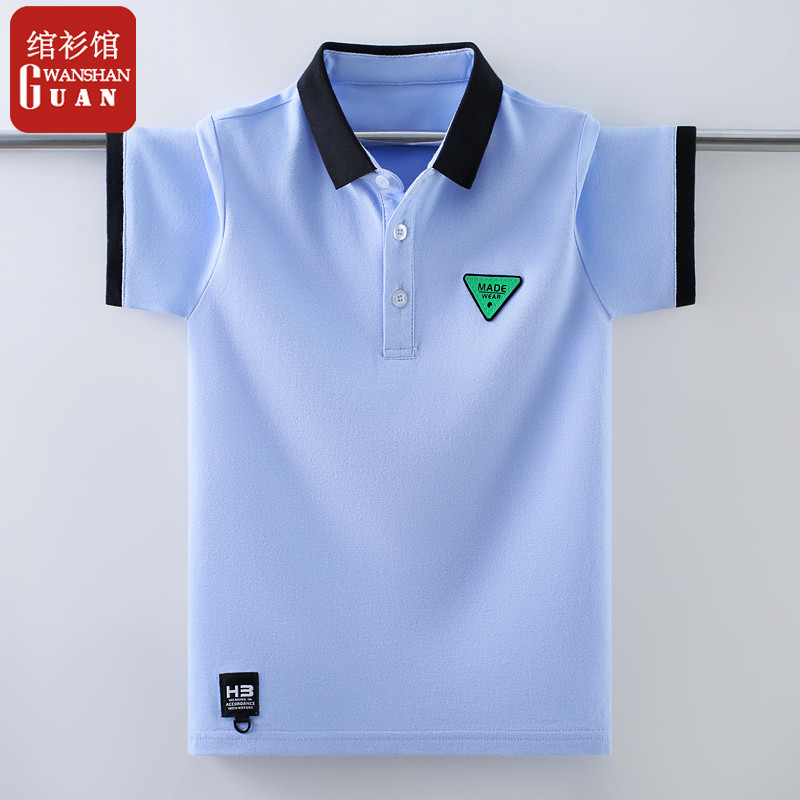 Meninos camiseta de manga curta verão camisa polo infantil verão médio-grande camiseta infantil meia manga menino