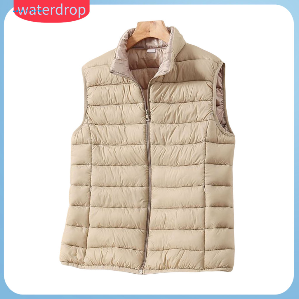 Women’s Slim Fit Puffer Vest Lightweight Quilted Jacket Zip-up Stand Collar Padded Down Coat Warm Winter Outerwear Per
