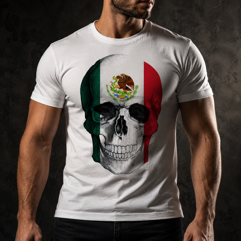Camisa Camiseta Masculina Caveira Mexico 1