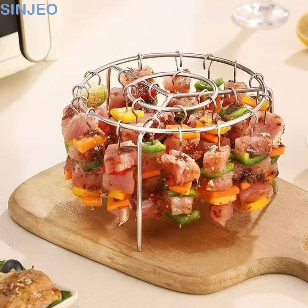 Espetos De Grelha Giratórios SINJEO , Suporte De Espeto De Fritadeira De Ar Resistente Ao Calor À Prova De Ferrugem , Co