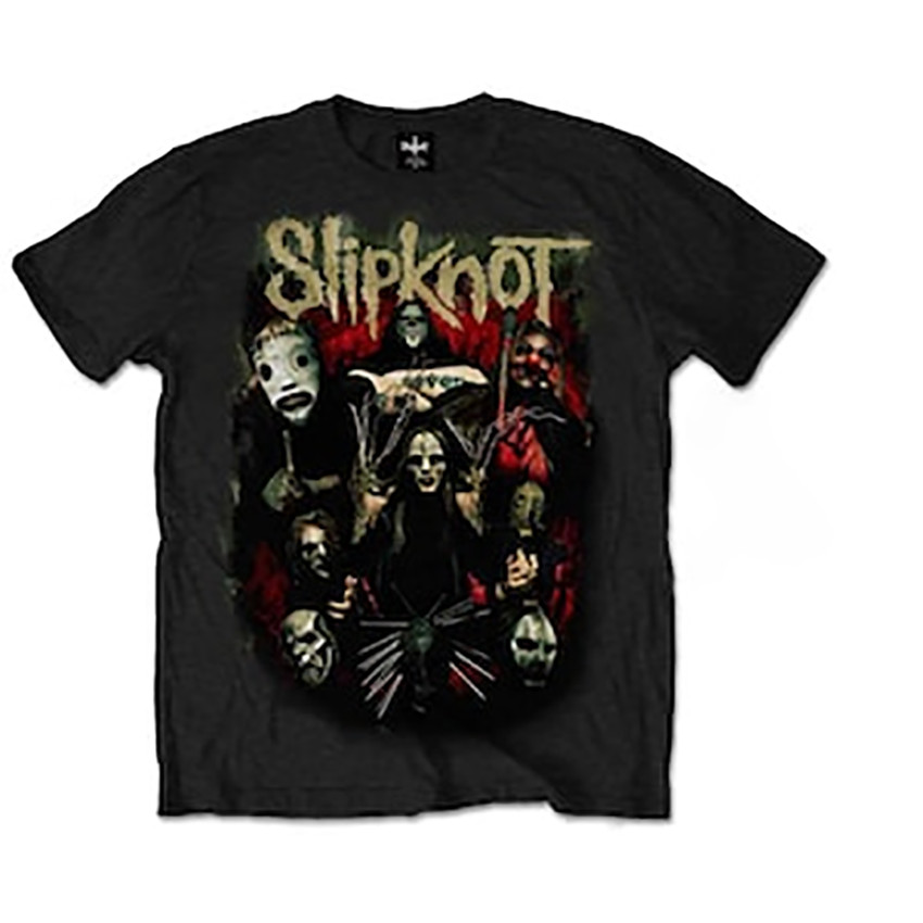 Camiseta Masculina Feminina Oversized Estampa Slipknot Integrantes Máscaras Heavy Metal Streetwear T-shirt