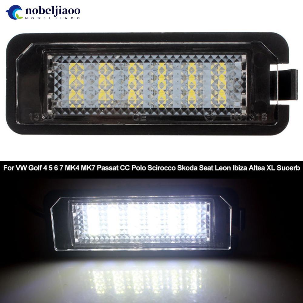 NOBELJIAOO 1 Pc Luzes De Placa De Carro Lâmpada LED Auto DC 12V Acessórios Com Cabo Para VW Golf 4 5 6 7 MK4 MK7 Passat