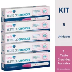 Kit 5 Testes de Gravidez Caneta Lunis c/1un