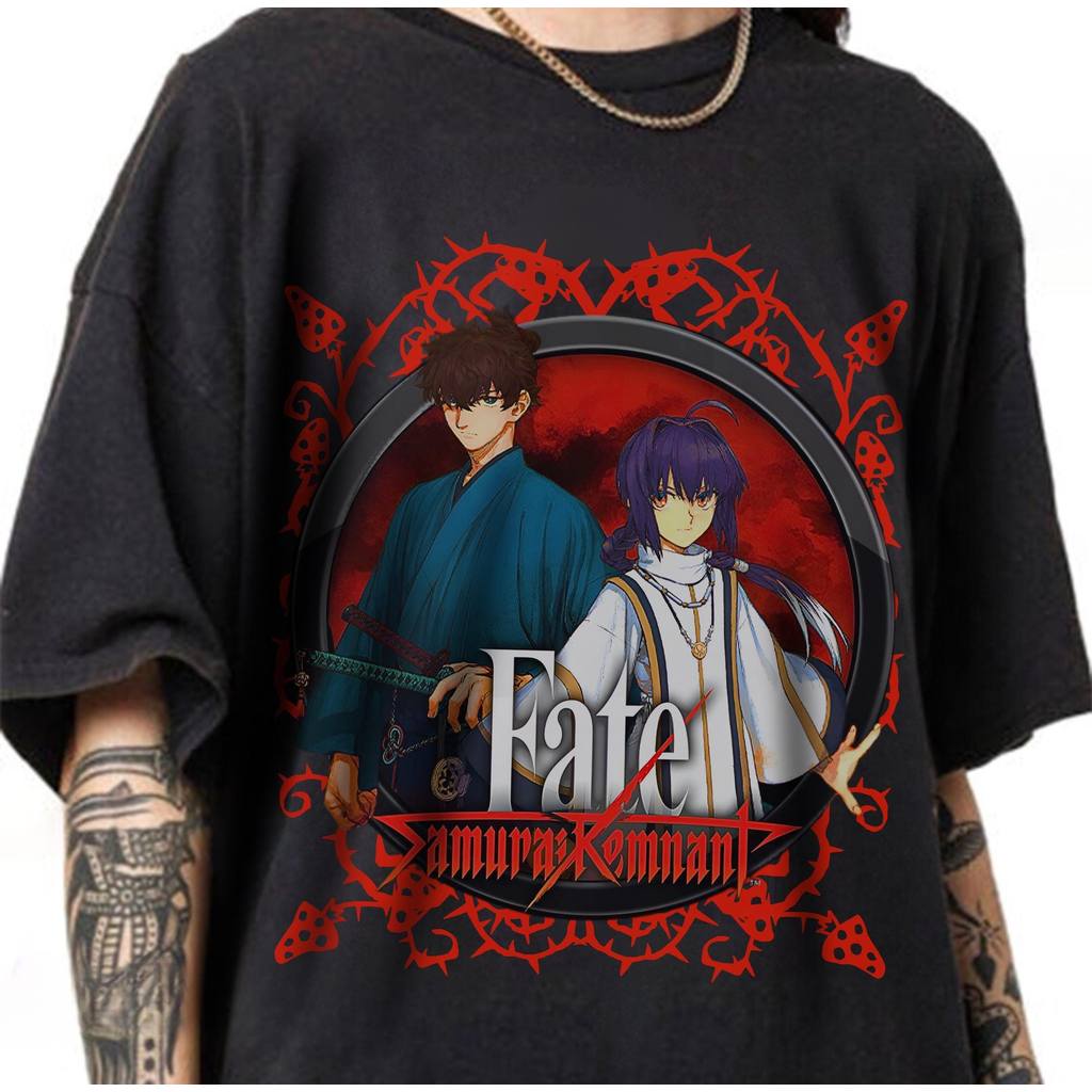 Camiseta Masculina Feminina Estampa Fate Samurai Remnant Personagens Anime T-shirt Unissex Streetwear Premium Algodão