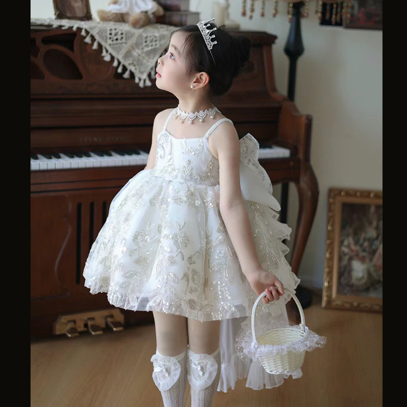 Feminino.Crianças Zhao Lusi Mesmo Estilo Caixa de Música Trailing Lolita Vestido de Princesa Crianças Vestido de Desempe