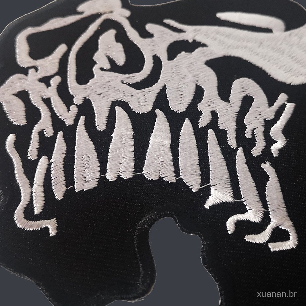 Patch de tecido com caveira fantasma, bordado punk 18, 20cm, adesivo punk para roupas, patch decorativo de tecido estilo