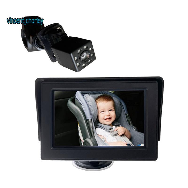 [vincent_c] Câmera De Carro De Bebê , Espelho Retrovisor Monitor De 4.3 Polegadas , Assento Observar