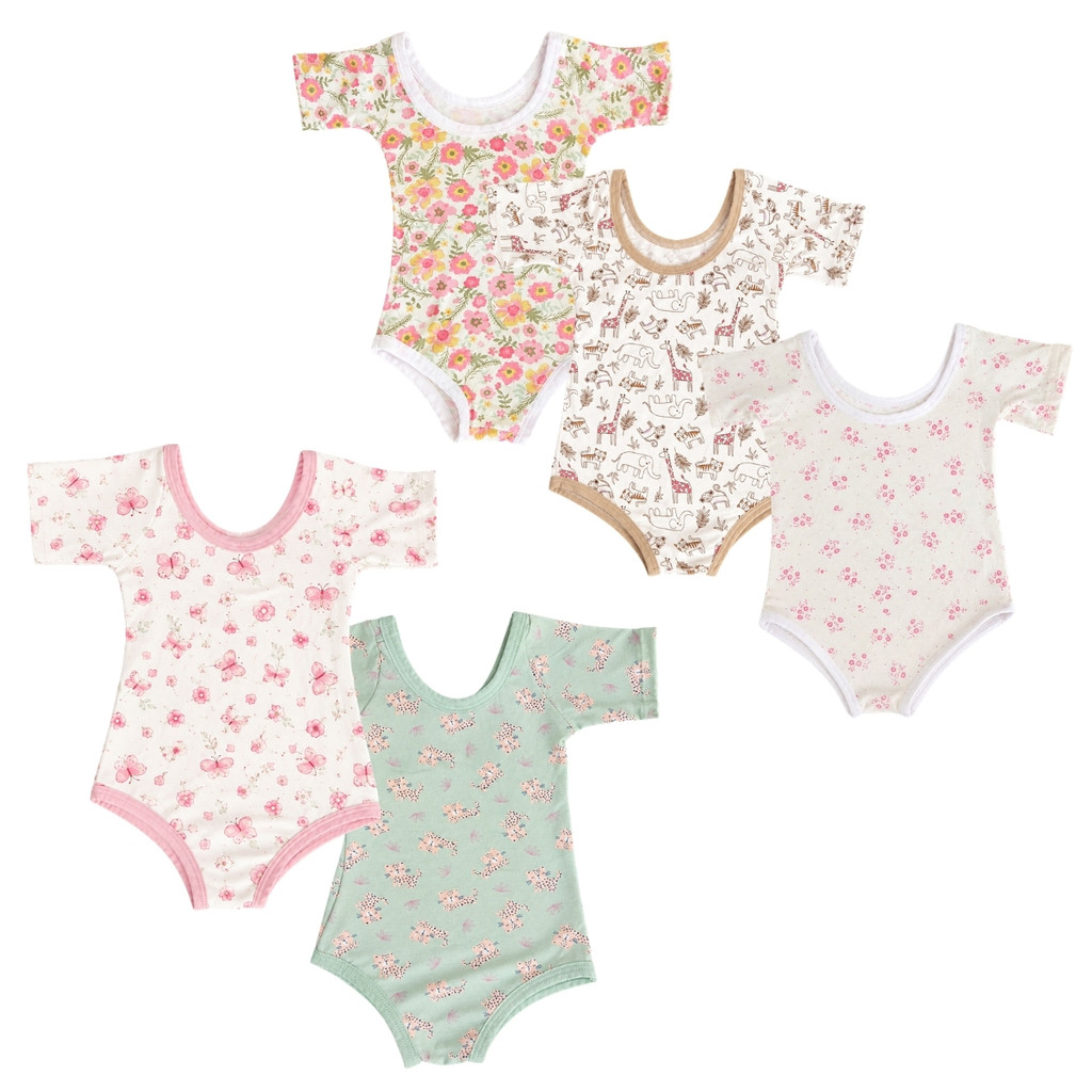 Kit Body Infantil 1 a 8 Anos Menina Manga Curta Algodão Body Bebê Estampado Confortável Suede