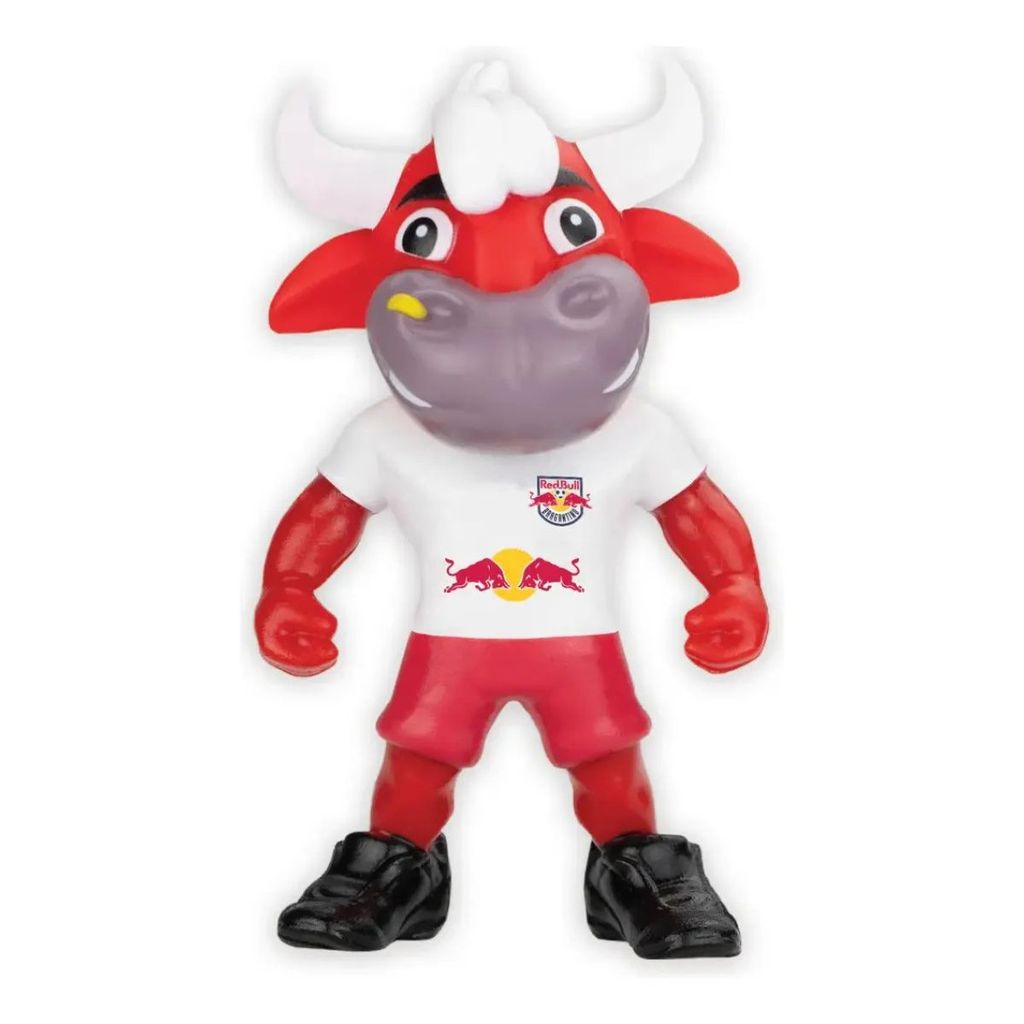 Mascote Oficial Red Bull Bragantino Touro Colecionavel 12cm Uniforme Vermelho e Branco