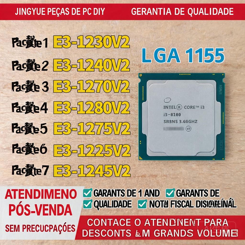 Processador CPU E3-1230V2 1240 1270 1275 1225 1245 1265L 1280 V2 LGA1155 CPU E3 LGA 1155 Intel Xeon