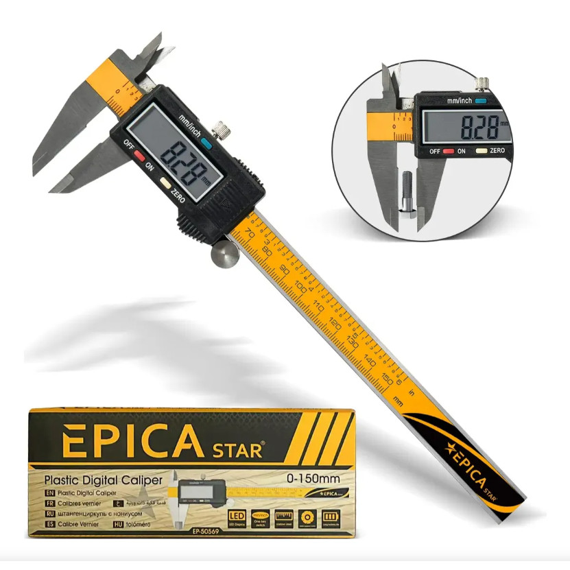Paquimetro Digital De Plastico 6 Polegadas 150mm Eletronico Visor Lcd Com Estojo