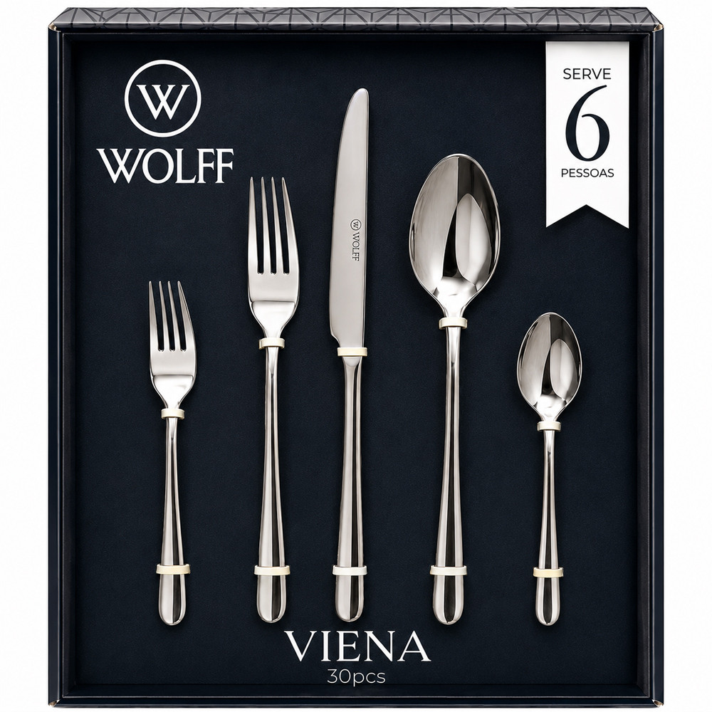 Faqueiro 30 Peças de Aço Inox Viena - Wolff