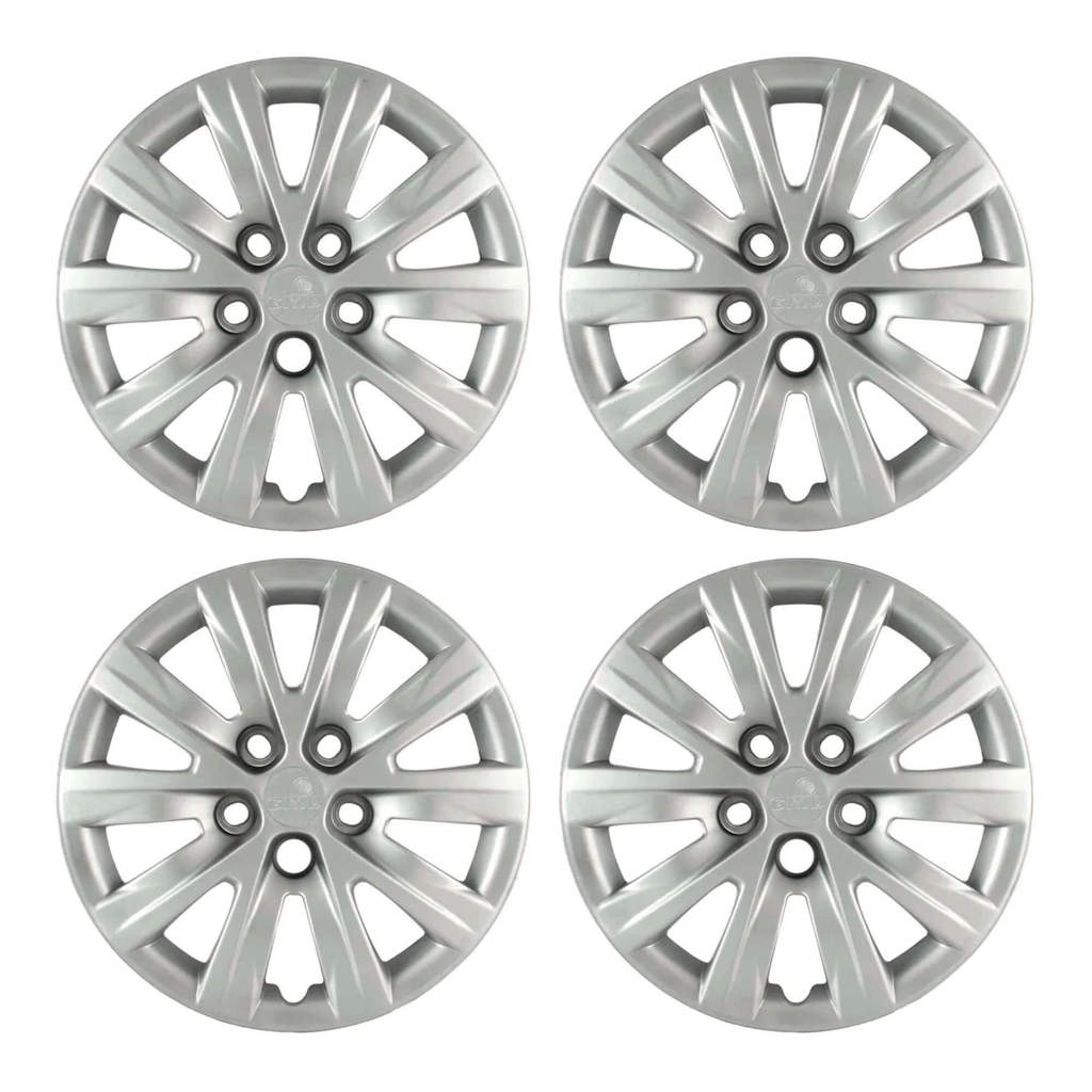Calota Aro 15" Cor Prata Mod Fox/Space/Polo 12/13 (Jogo c/ 4 Calotas) Grid - 078CP-PTA-E