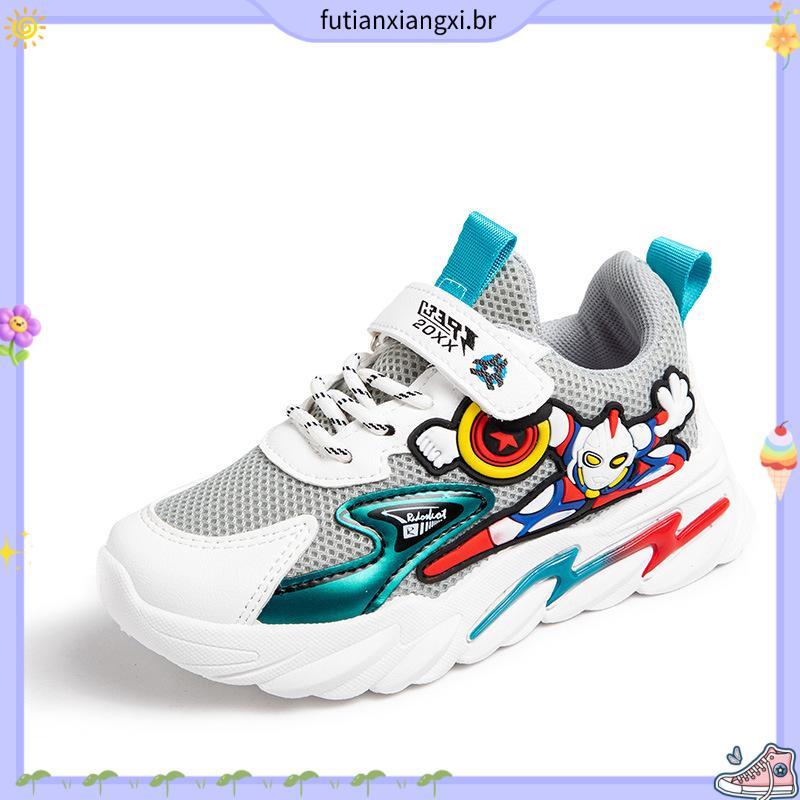 tênis infantil masculino kit tênis infantil masculino Sapatos para meninos 2024 novo Ultraman tênis infantis malha res