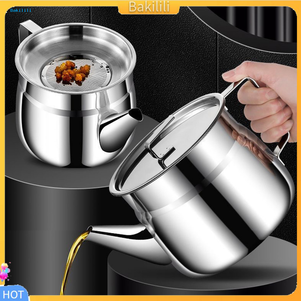 { Bakilili } Pequeno Recipiente De Óleo De Cozinha Para Alimentos Filtro Aço Inoxidável Com Malha Fina 1500/2000ml Jarro