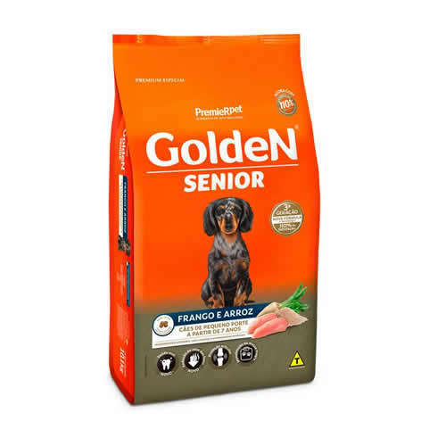 Ração 3Kg Golden Cães Sênior Raças Pequenas Mini Bites Frango e Arroz
