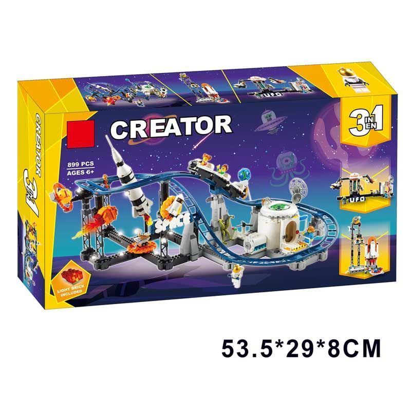 899 PCS Compatível Lego Criativo Espaço Coaster Espaço Avião NASA Menino Montado Bloco de Construção Brinquedo Presente