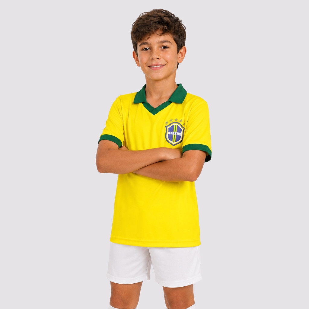 Polo Brasil Penta Juvenil Amarela 7 Vini Jr · foto 2