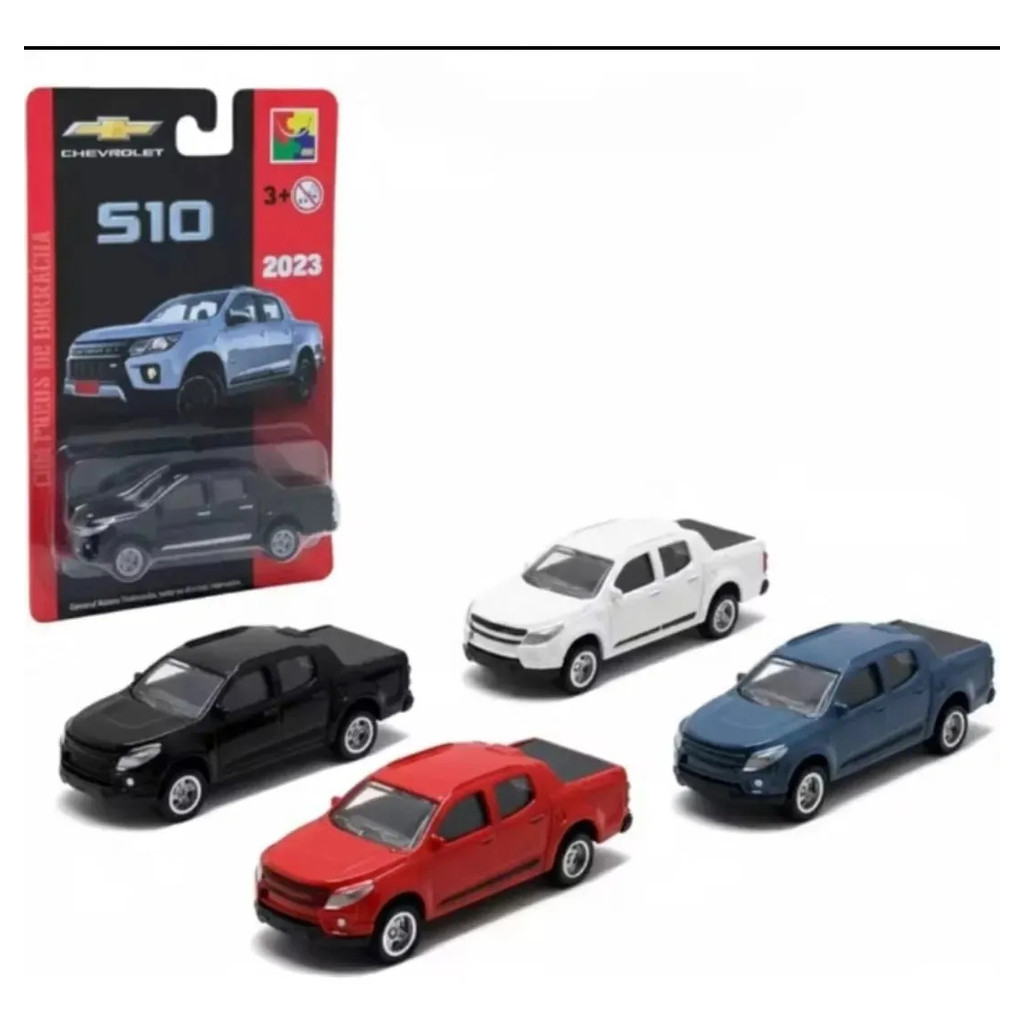 Carrinho Metal Miniatura S10 2023 Chevrolet KIT Colecionavel