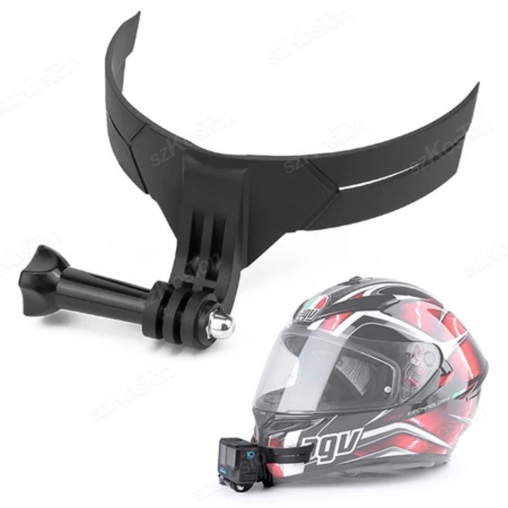 Suporte Adesivo Ajustável para Queixo de Capacete de Moto – Universal para GoPro e Câmeras de Ação