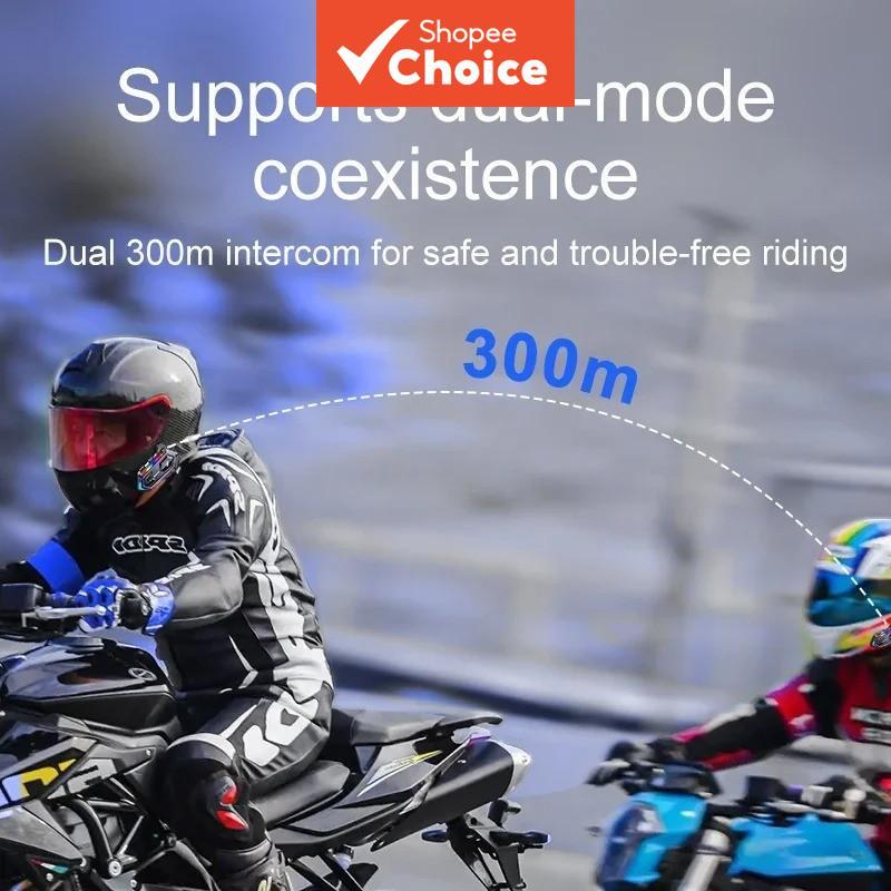 Fone de Ouvido Bluetooth para Capacete Y20 MAX V5.3 Luz RGB 1000mAh IPX6 à Prova d'Água Intercomunicador