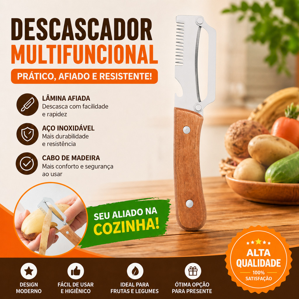 Multidescascador E Ferramenta De Cozinha 5 Em 1 De Aço Inoxidável 304-Cortador Julienne , ...