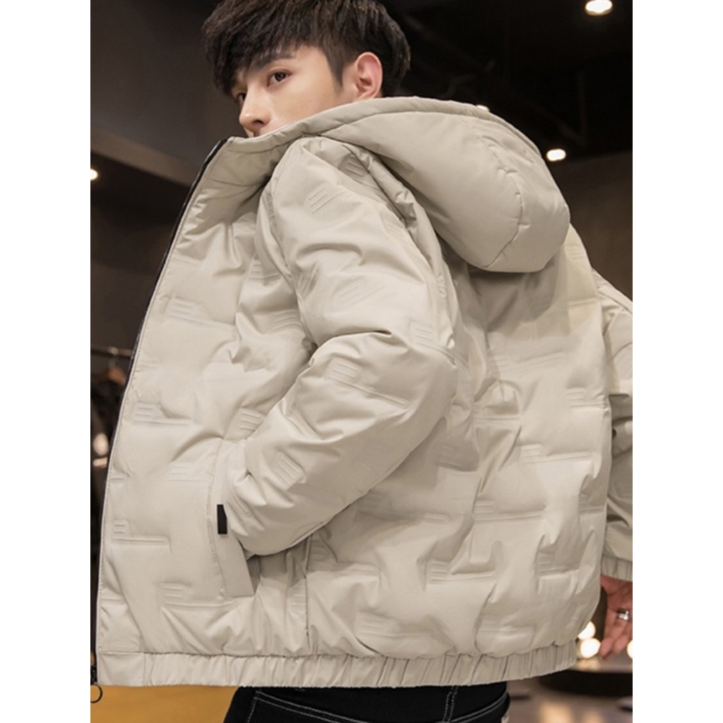 Jaqueta masculina de inverno com capuz, roupas superiores leves, 2025, novo estilo, estilo Hong Kong, jaqueta de pão que