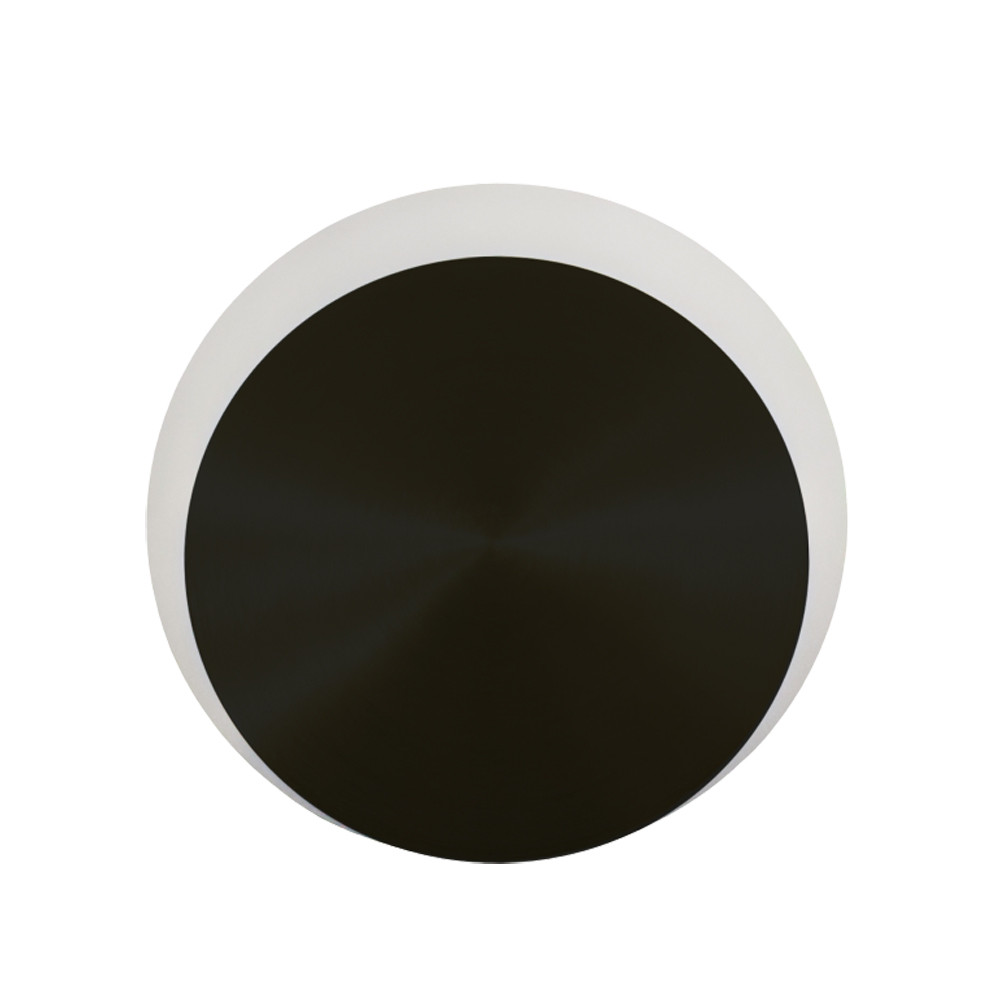 Arandela Lunar Preta LED 6W 3 Tons de Luz 16cm Bivolt