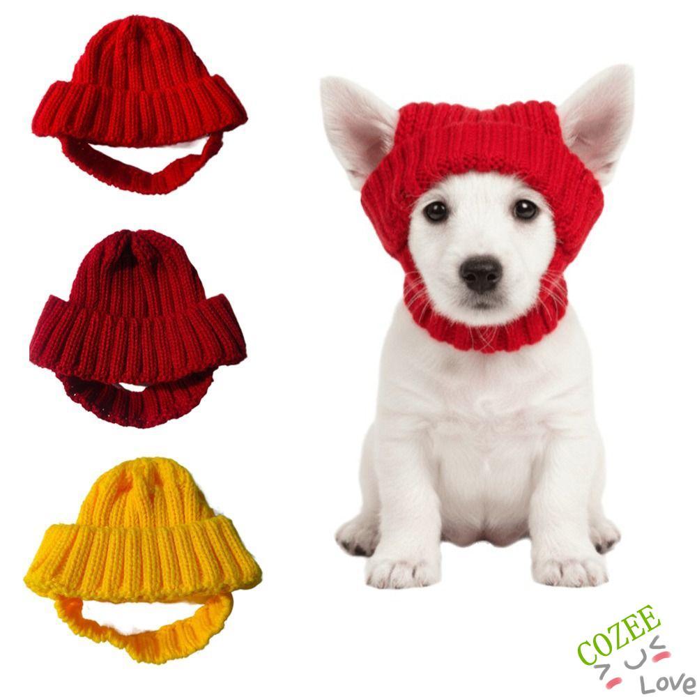 COZEEHOME Chapéu De Malha Para Animais De Estimação , Protetores De Orelha De Cachorro Expostos À , Arnês Quente E Inver
