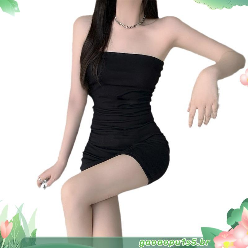 Vestido Glamouroso Feminino, Vestido Tomara-que-caia, Vestido Justo ao Corpo, Vestido Sexy Tomara-que-caia de Um Ombro S