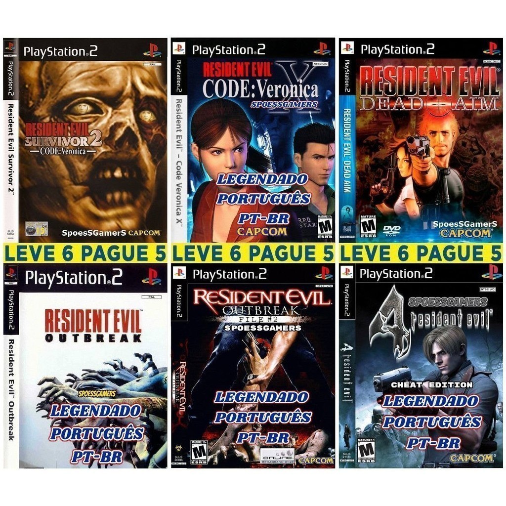 Ps2 Resident Evil Collection (6 DVD'S)  Compativel com PS2 Promotion