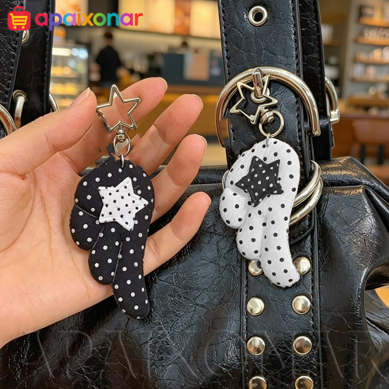 [Happt] 2/1 Unidade Y2K Wave Point Star Wings Chaveiro-Decoração De Asa De Anjo-Bukle-Para Mulheres E Meninas-Estilo INS